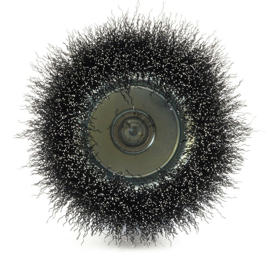 Forney 72732 Fine Crimped Wire Cup Brush, 3" x 0.008" Wire, 1/4" Hex Shank