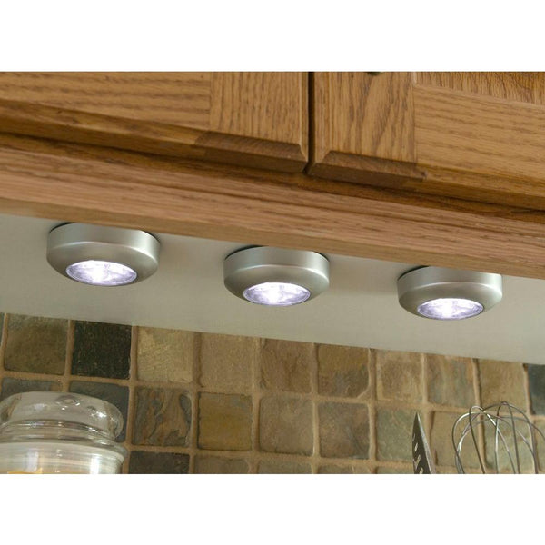 Fulcrum 30010-301 Light It!™ 3-LED Wireless B/O Stick-On Light, Silver, 3-Pack