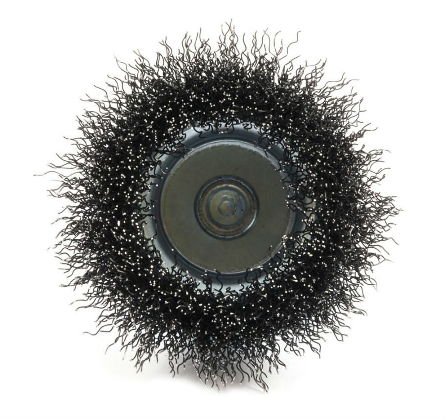 Forney 72731 Coarse Crimped Wire Cup Brush, 3" x 0.012" Wire, 1/4" Hex Shank
