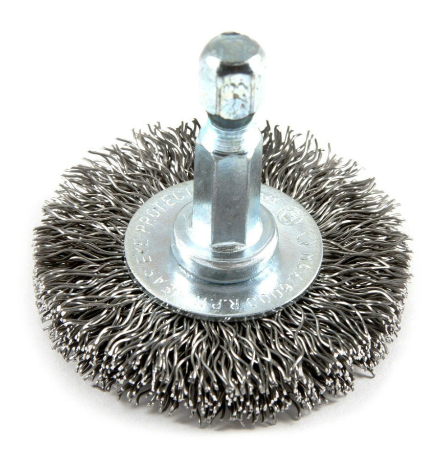 Forney 72725 Coarse Crimped Wire Wheel, 1-1/2" x 0.012" Wire, 1/4" Hex Shank