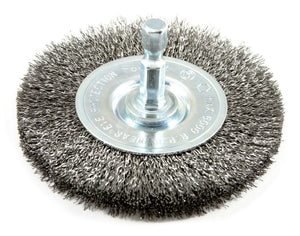 Forney 72736 Stem Mounted Fine Crimped Wire Wheel, 3" x 0.008", 1/4" Hex Shank