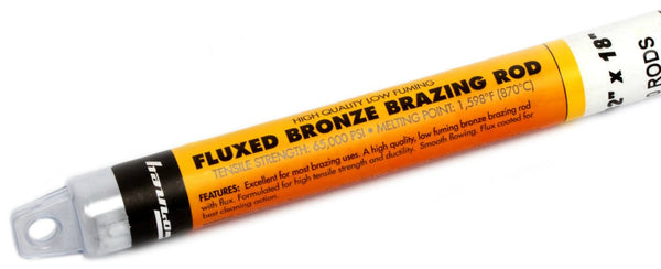 Forney 48490 Bronze Brazing Rod, Flux Coated, Low Fuming, 3/32" x 18"