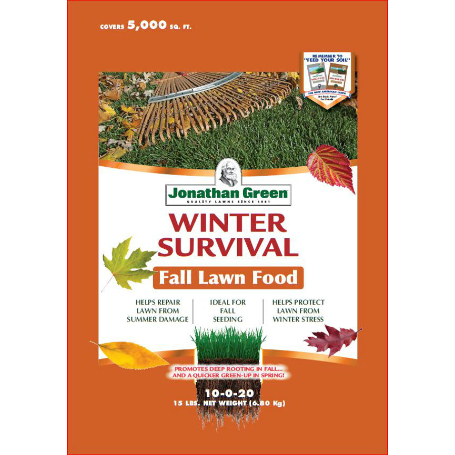 Jonathan Green 12400 Winter Survival Fall Lawn Fertilizer, 10-0-20, 5000 Sq.Ft.