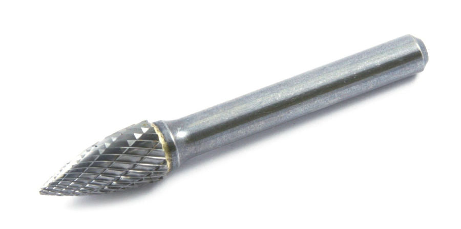 Forney 60127 Tungsten Carbide Burr with 1/4" Shank, 3/8" Tree Pointed, SG-3