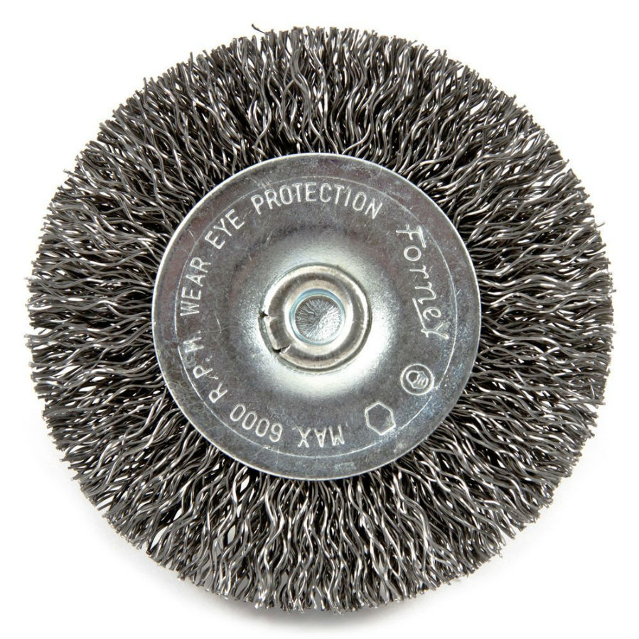 Forney 72733 Coarse Crimped Wire Wheel, 2-1/2" x 0.012" Wire, 1/4" Hex Shank