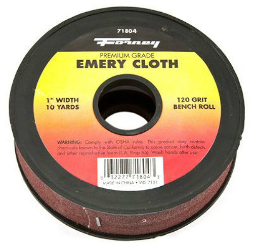 Forney 71804 Premium Grade Emery Cloth, 120 Grit, 1" x 10 Yard