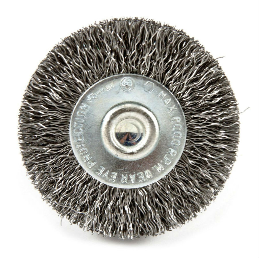 Forney 72726 Fine Crimped Wire Wheel, 1-1/2" x 0.008" Wire, 1/4" Hex Shank