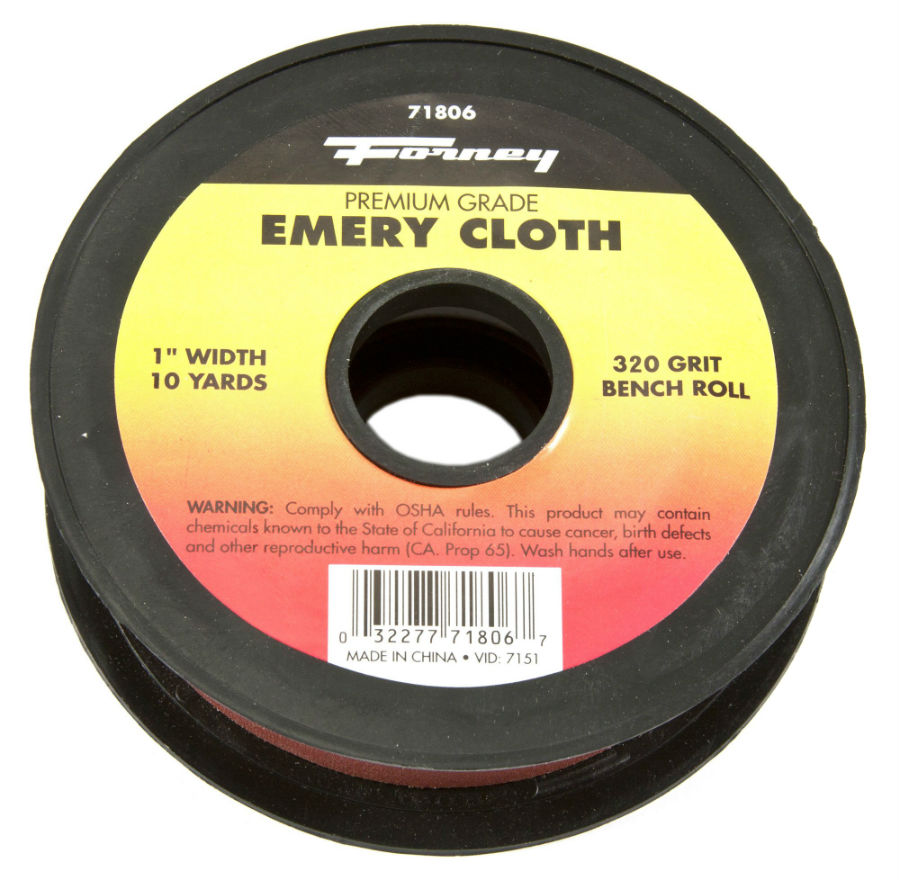 Forney 71806 Premium Grade Emery Cloth, 320 Grit, 1" x 10 Yard