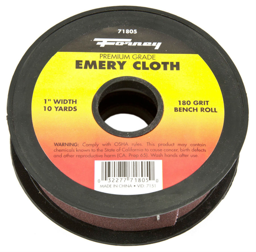 Forney 71805 Premium Grade Emery Cloth, 180 Grit, 1" x 10 Yard