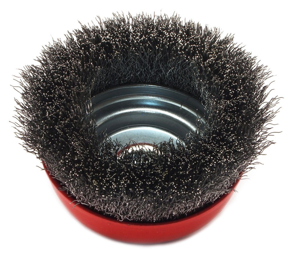 Forney 72754 Crimped Wire Cup Brush, 5" x 0.012" Wire, 5/8"-11 Arbor