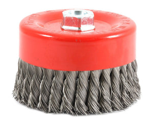 Forney 72756 Knotted Wire Cup Brush, 6" x 0.012" Wire, 5/8"-11 Arbor