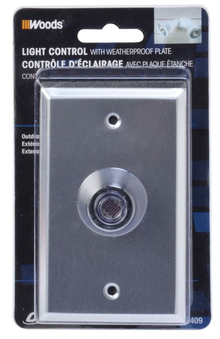 Woods® 59409 Outdoor Hardwire Post Eye Light Control with Photocell & Wall Plate