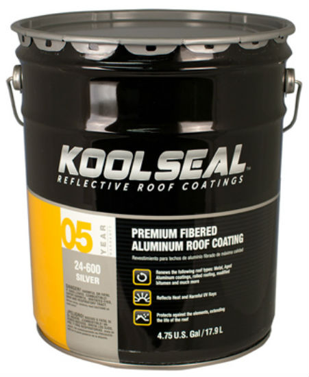 Kool Seal® KS0024600-20 Premium Fibered Aluminum Roof Coating, 5 Gallon