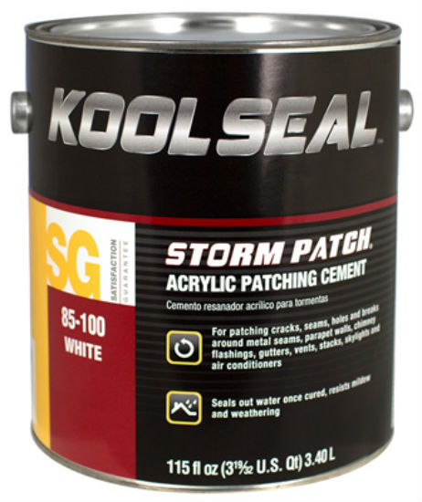 Kool Seal® KS0085100-16 Acrylic Instant Roof Patching Cement, White, 0.9 Gallon