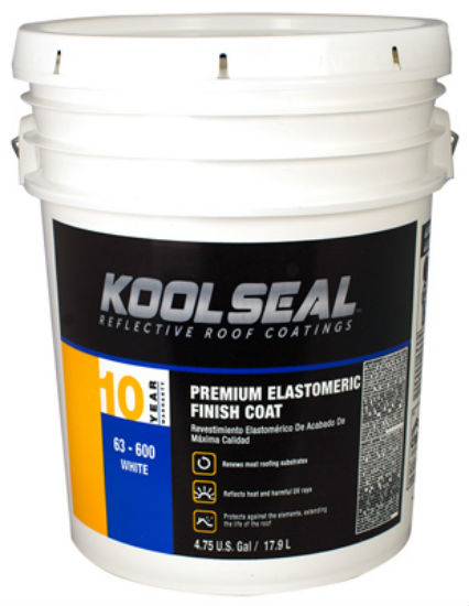 Kool Seal KS0063600-20 Premium White Elastomeric Roof Coating, 4.75 Gallon