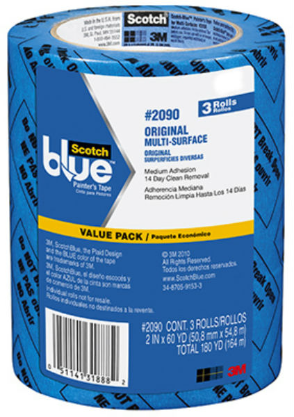 ScotchBlue 2090-48EVP Original Multi-Surface Painter's Tape, 1.88" x 60 YD, 3-Pk