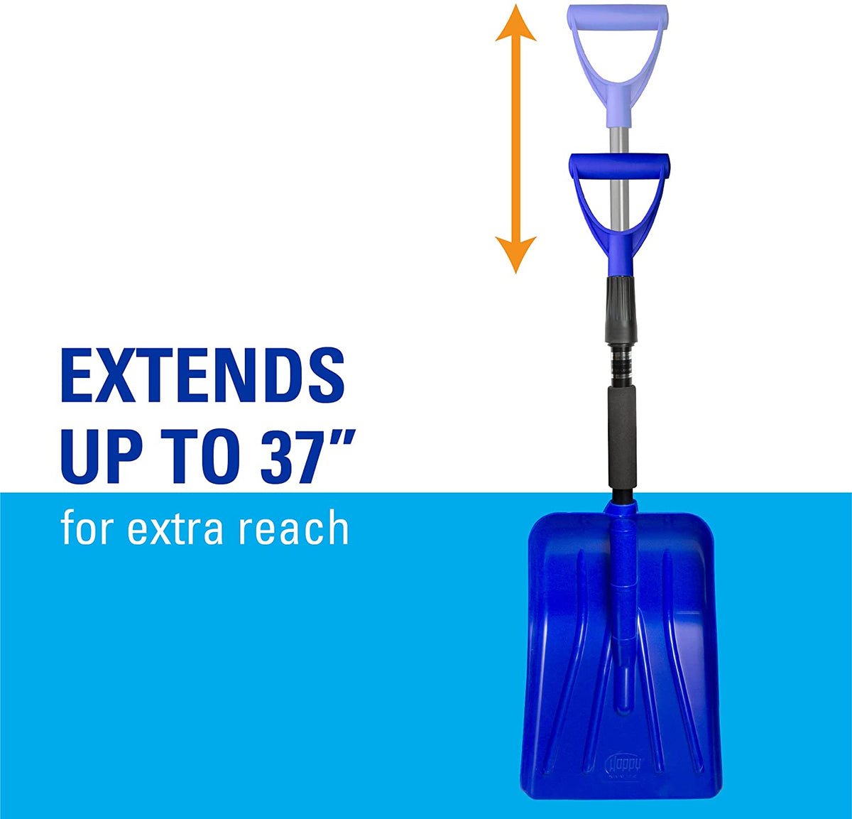 SubZero 17211 Auto Extendable Emergency Snow Shovel, Assorted Colors, 37"