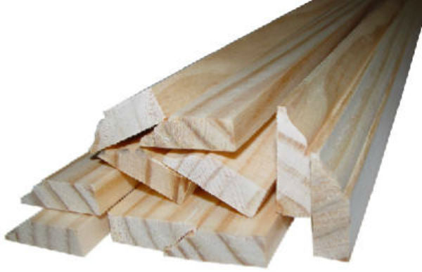 Alexandria 0W936-20084C1 Solid Pine Colonial Stop Moulding, 7/16" x 1-3/8" x 7'