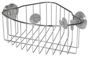 Interdesign 41820 Reo Power Lock Suction Corner Basket, Stainless Steel