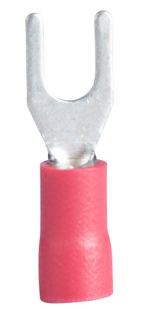 Gardner Bender® 75-111 Vinyl-Insulated Spade Terminal, 4-6 Stud, Red, 75-Pack