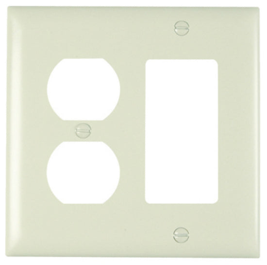 Pass & Seymour® TP826LACC12 Nylon Wall Plate, 2 Gang, Light Almond