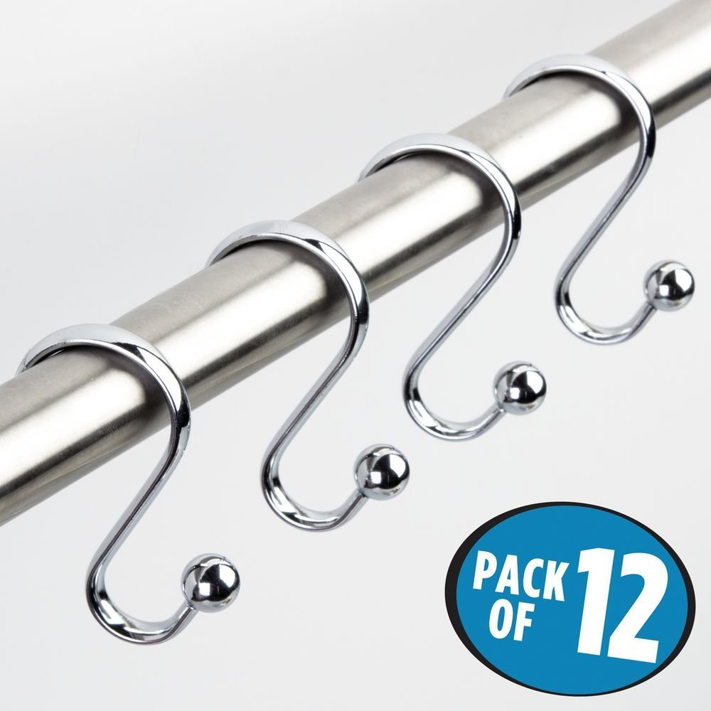 InterDesign® 55870 Axis Ball Shower Curtain Hooks, Chrome, 12-Count