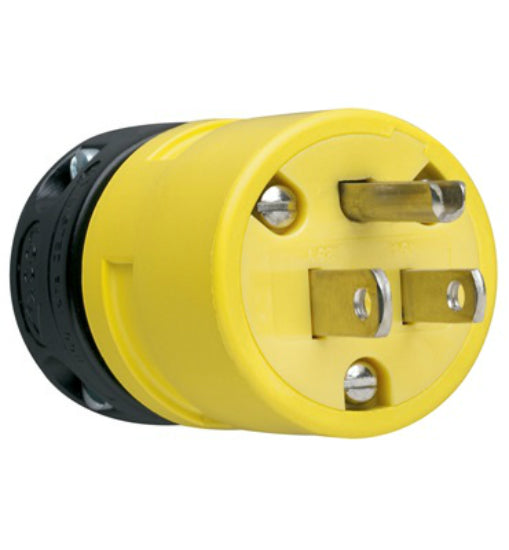 Pass & Seymour® 1447 Rubber Housing Plug, 15A, 125V, Yellow
