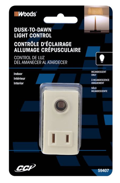 Woods® 59407 Indoor Plug-In Light Control with Photocell