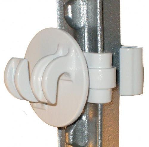 Dare STPX-25 Electric Fence T-Post Insulator, White, 25-Pack