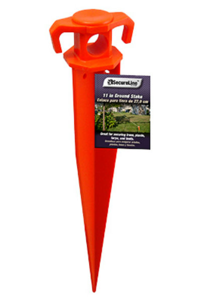 SecureLine® GS11 Durable Plastic Ground Stake, Bright Orange, 11"