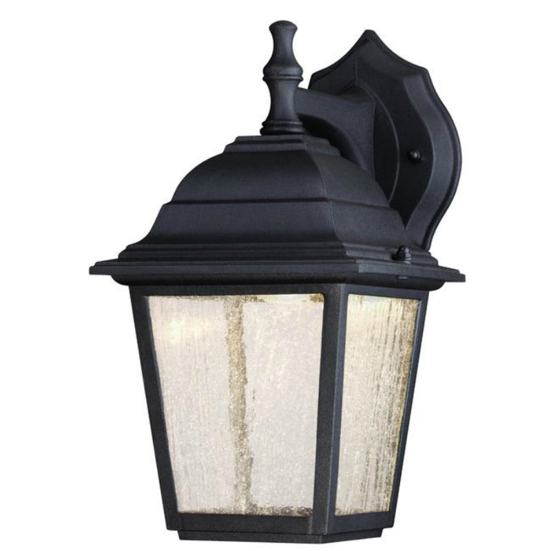 Westinghouse 64001 LED Wall Lantern with Seeded Glass Panels, Black, 9-Watt