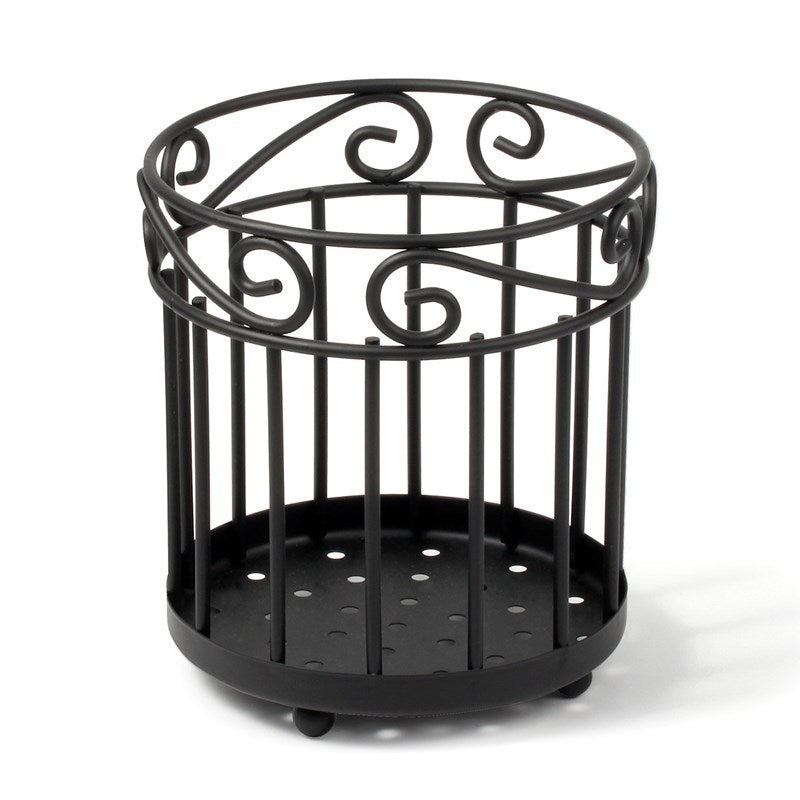 Spectrum® 55810 Large Scroll Grande Utensil Holder, Black Finish