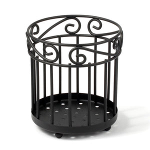 Spectrum® 55810 Large Scroll Grande Utensil Holder, Black Finish
