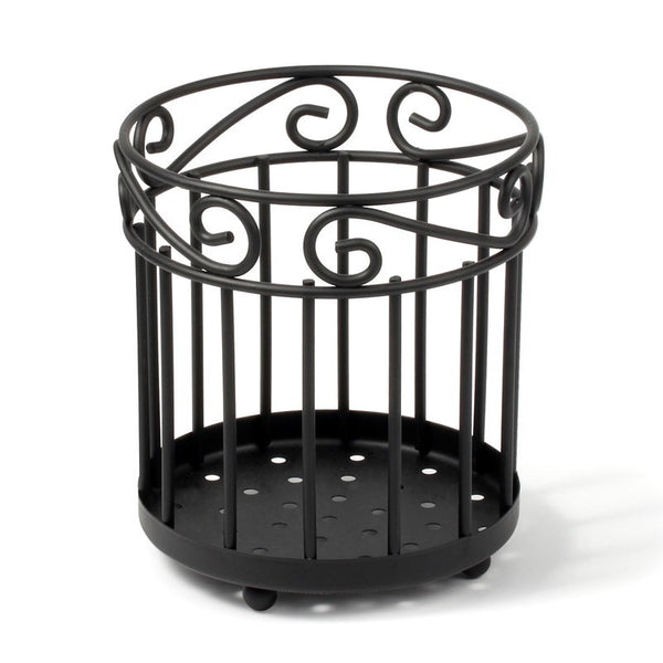 Spectrum® 55810 Large Scroll Grande Utensil Holder, Black Finish