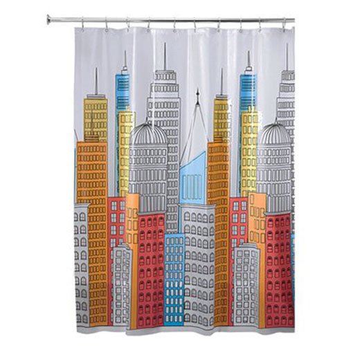 InterDesign 43220 Metropolitan PEVA Shower Curtain, 72" x 72", Waterproof