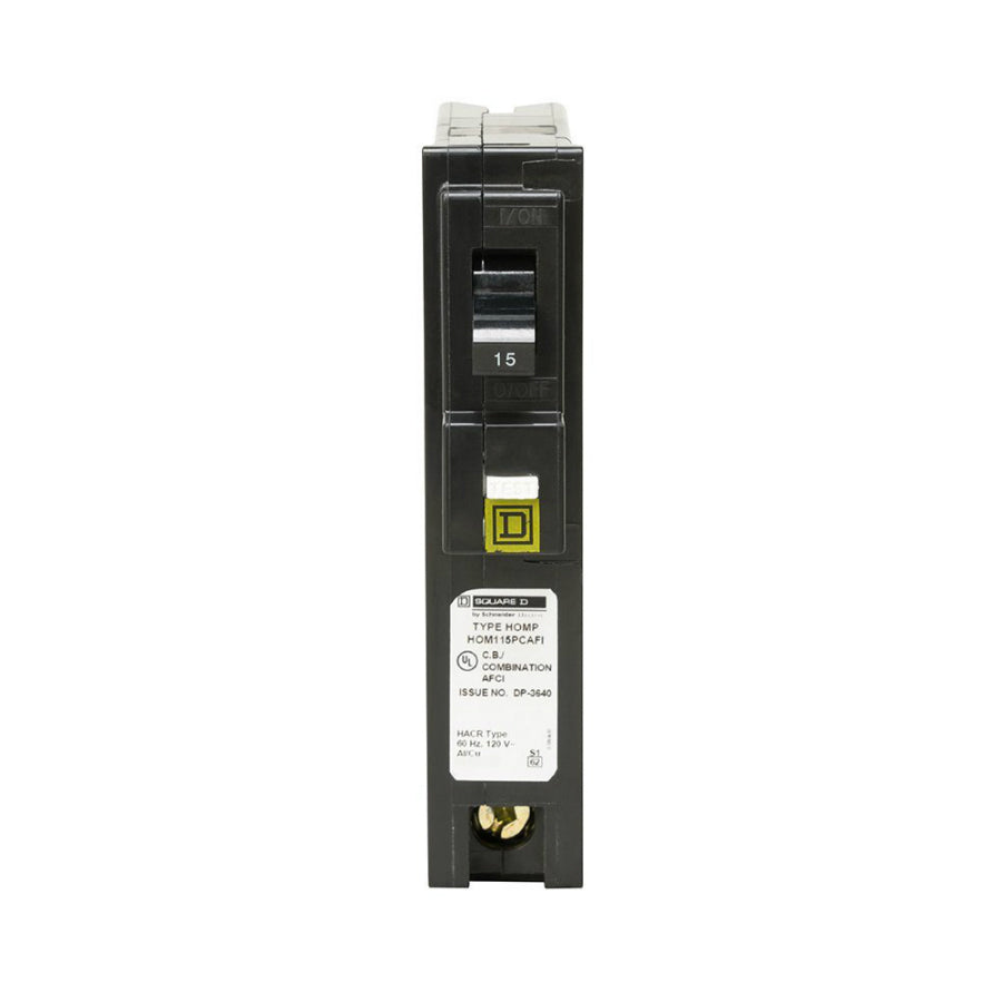 Square-D HOM115PCAFIC Homeline™ Single Pole Circuit Breaker, 15A, 120V