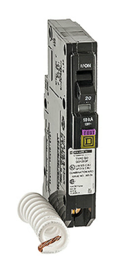 Square D QO120DFC Single Pole Circuit Breaker, 20 A