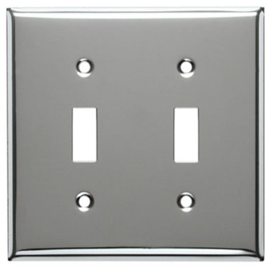 Mulberry Metals 83072 Steel Wall Plate, 2-Gang, Chrome, Standard Size