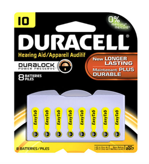 Duracell® 00275 Hearing Aid Battery with EasyTab, 10", 8-Pack