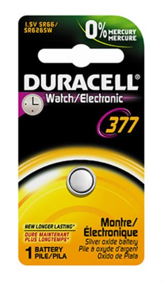 Duracell® 17709 Silver Oxide Watch Battery, 1.5 Volt, #377