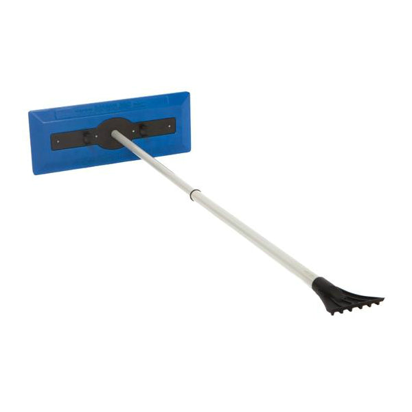 Snow Joe SJBLZD Auto-Locking Telescoping Snow Broom with Ice Scraper, 30"-49"