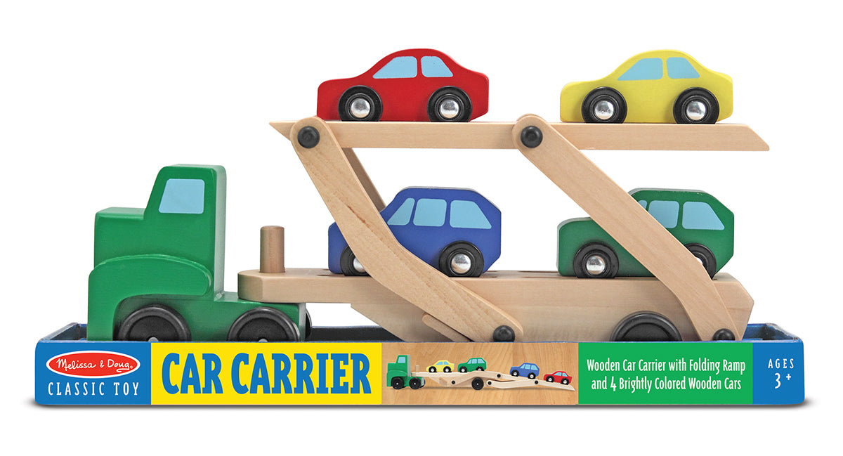 Melissa & Doug® 4096 Wooden Car Carrier Truck w/ Ramp & Cars Toy Set, Age 3+