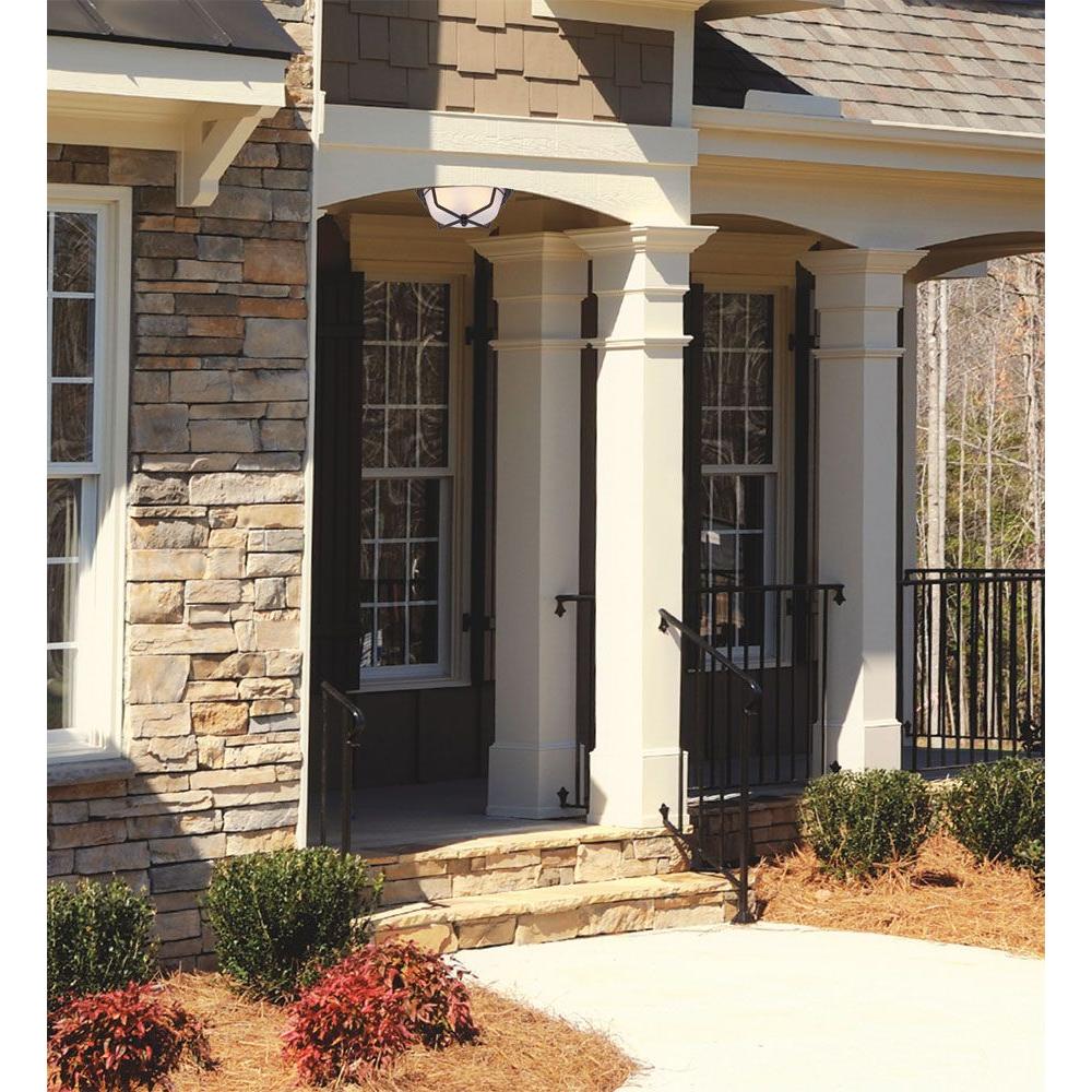 Westinghouse 6230348 Bonneville 2-Light Outdoor Flush Fixture, Weathered Bronze