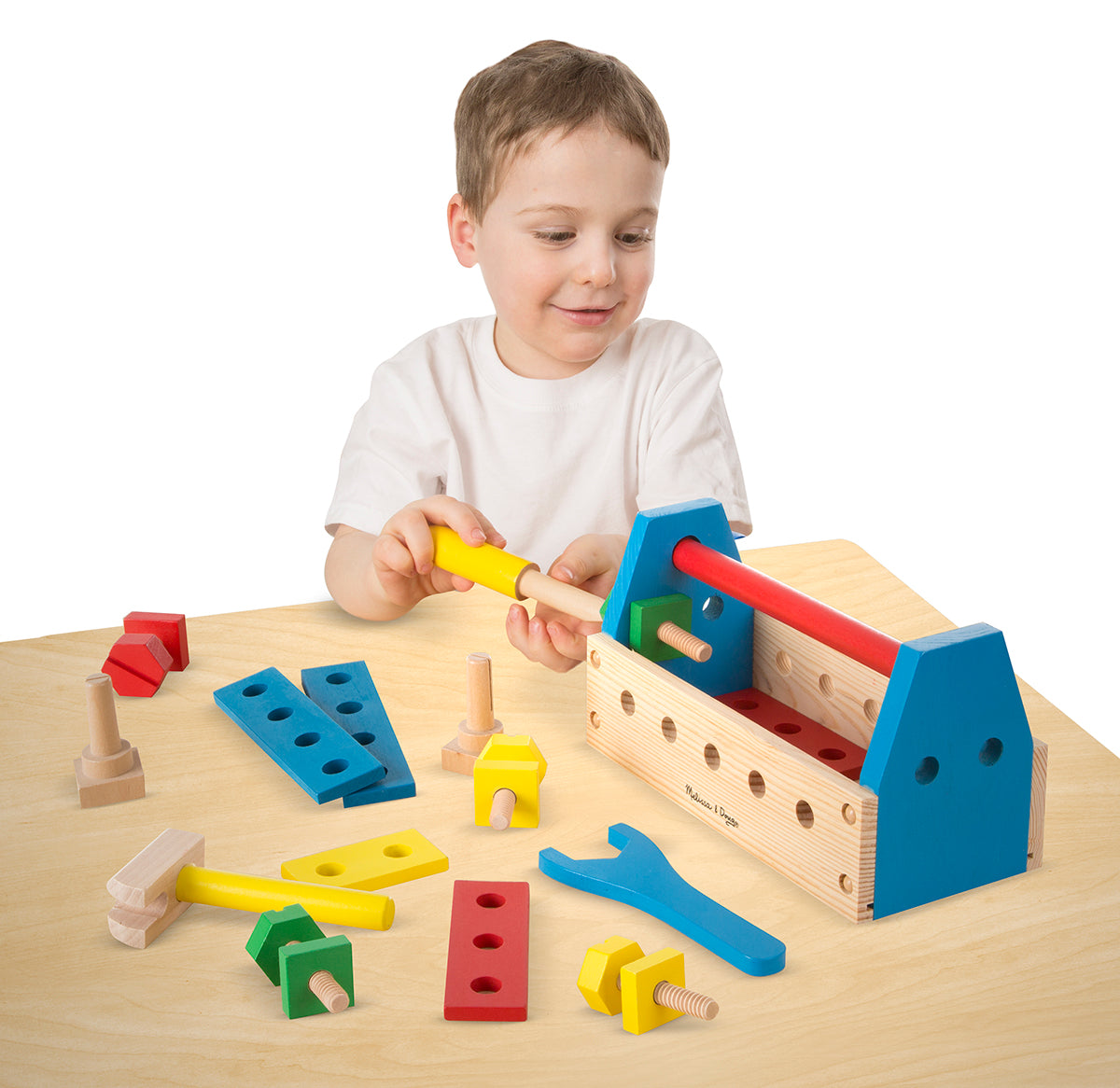 Melissa & Doug® 494 Take-Along Wooden Toy Tool Kit Set, 24-Piece