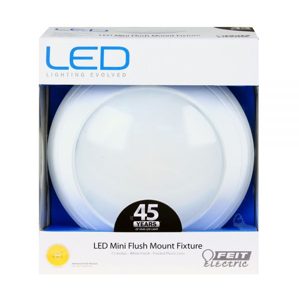 Feit Electric 73994 Mini Flush Mount LED Ceiling Fixture, 7.5", 12W, White