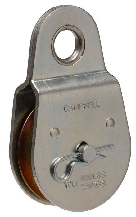Campbell® T7550403 Single Sheave Rigid Eye Pulley, Steel, 550 Lb, 2-1/2"