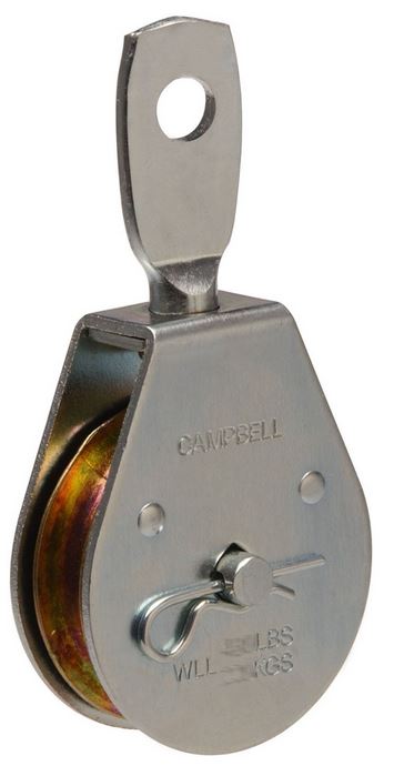Campbell® T7550303 Single Sheave Swivel Eye Pulley, Steel, 550 Lb, 2-1/2"