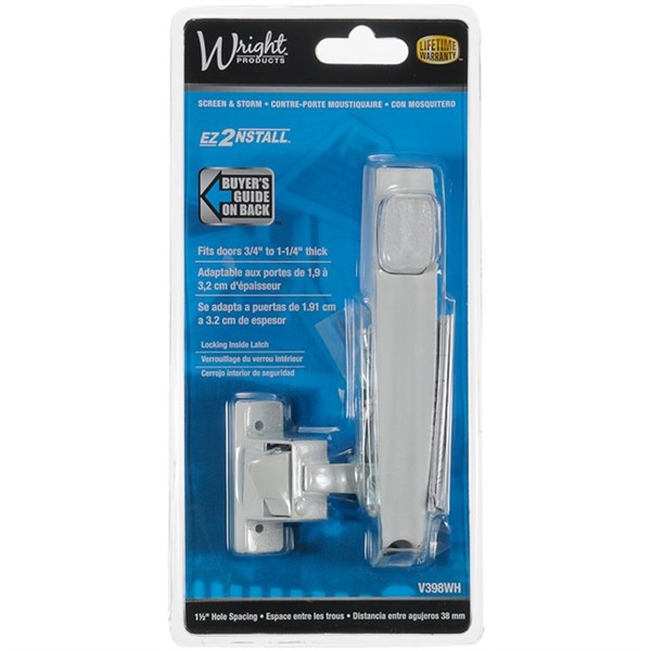 Wright Products™ V398WH Tie-Down Push Button Latch, 1-1/2" Hole Spacing, White