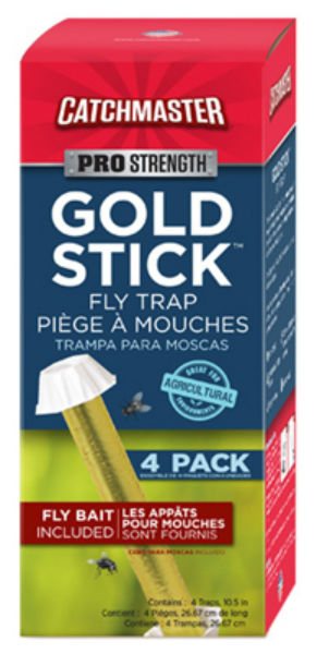Catchmaster® 912R4 Gold Stick™ Fly Trap with Multi-Bait Attractant, 4-Pack