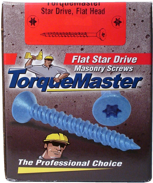 MidWest® 51233 TorqueMaster™ Flat Star Drive Masonry Screw, 5/16"x2-3/4", 50-Pack